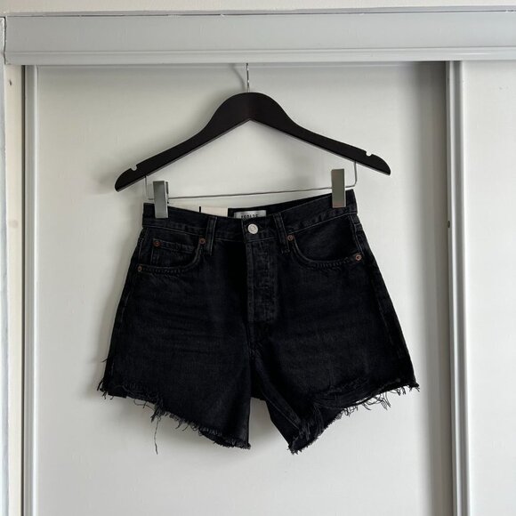 Agolde Black High Waist Women Shorts - Picture 5 of 11